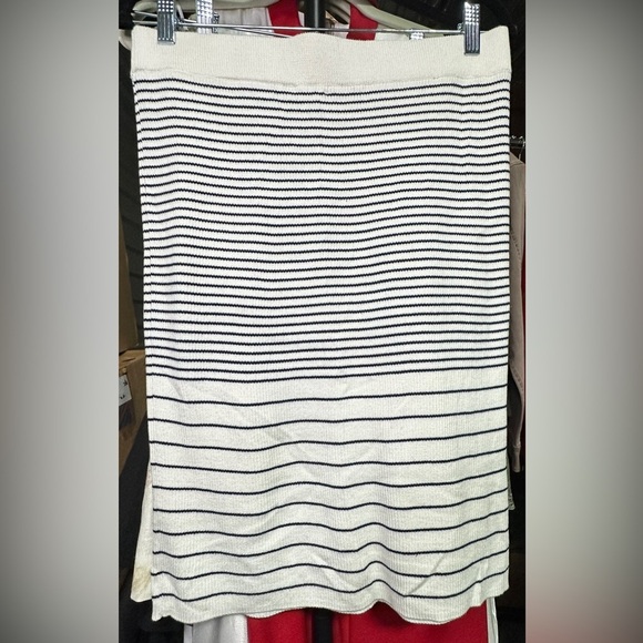 ATM | Striped Rib Cotton & Silk Midi Skirt - Picture 3 of 5